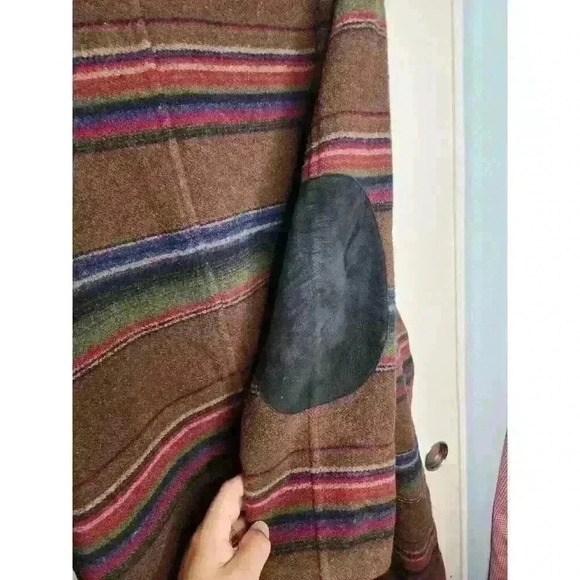 Vintage Woolrich Women’s Striped Wool Southwestern Aztec Long Coat Size‎ L Indie - Picture 3 of 6